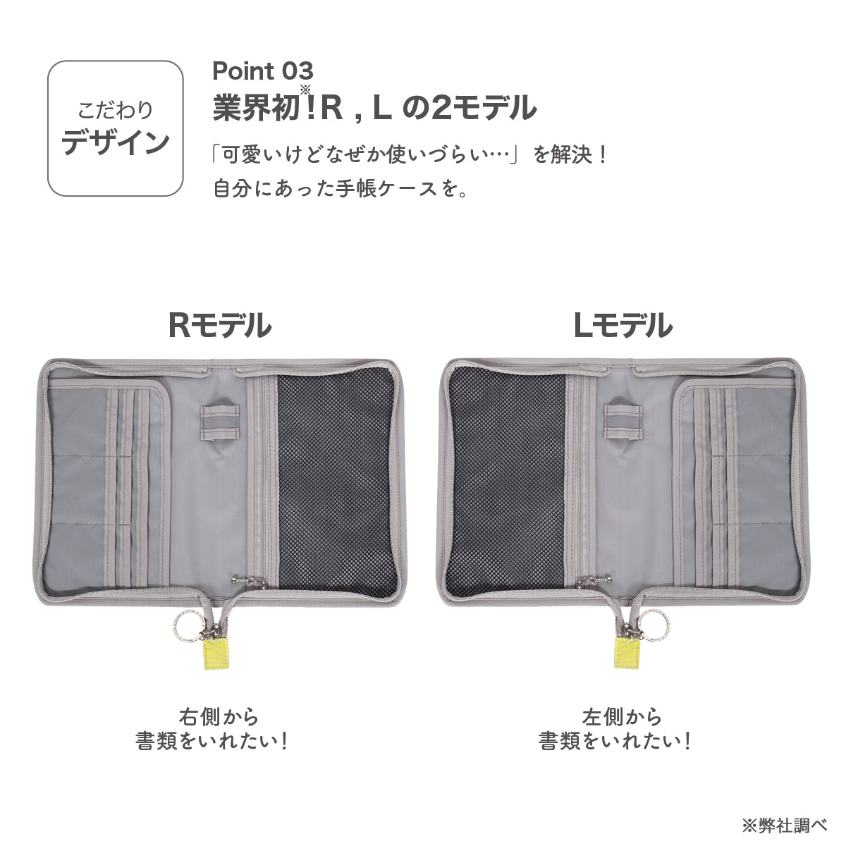 ファスナー 開き方 右利き 左利き